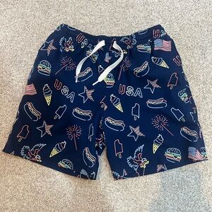 USA Themed Navy Swim Shorts by Chubbies Boys Small